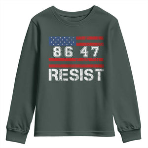8647 Resist Youth Sweatshirt Retro Social Justice American Flag TS10 Dark Forest Green Print Your Wear