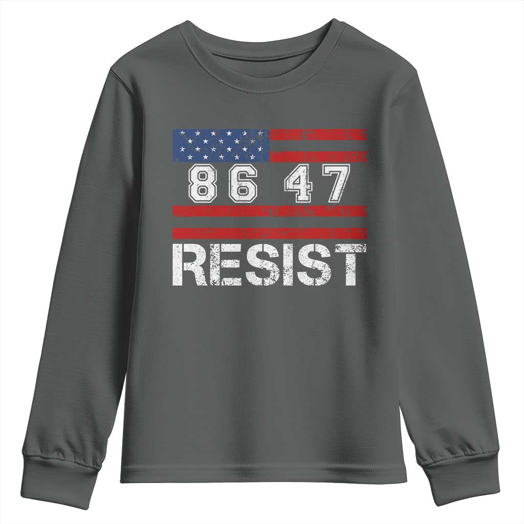 8647 Resist Youth Sweatshirt Retro Social Justice American Flag TS10 Dark Heather Print Your Wear