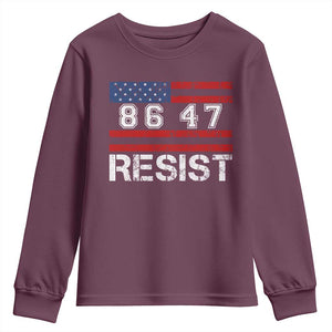 8647 Resist Youth Sweatshirt Retro Social Justice American Flag TS10 Maroon Print Your Wear