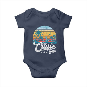 On Cruise Time Baby Onesie Retro Summer Vacation Cruising TS10 Navy Print Your Wear