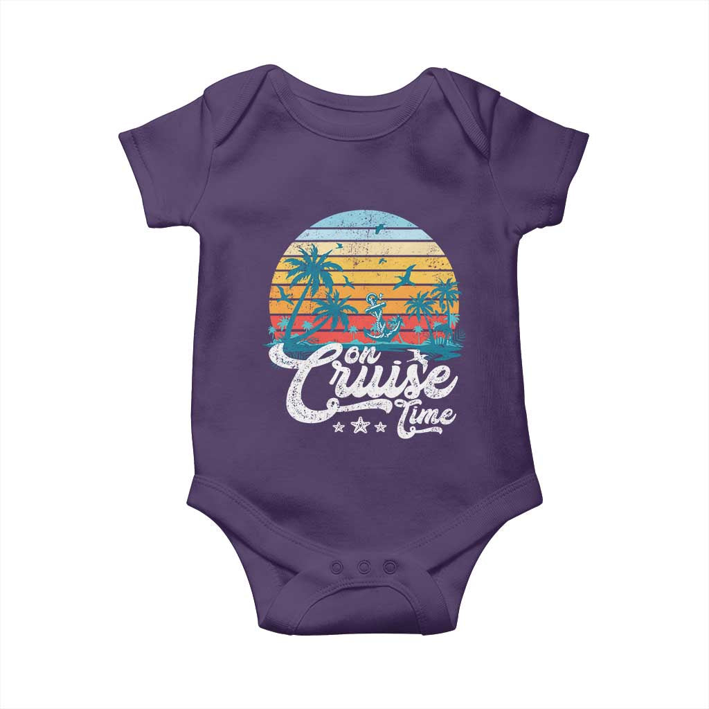 On Cruise Time Baby Onesie Retro Summer Vacation Cruising TS10 Purple Print Your Wear