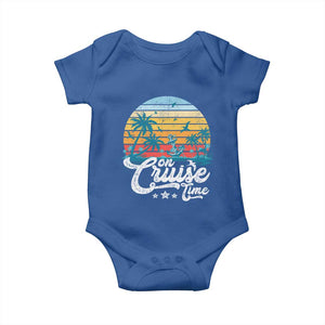 On Cruise Time Baby Onesie Retro Summer Vacation Cruising TS10 Royal Blue Print Your Wear