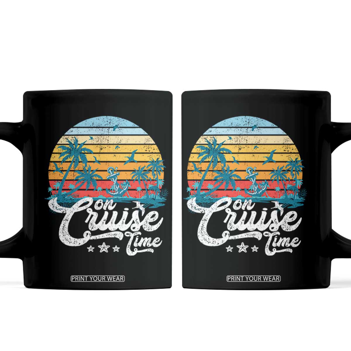 On Cruise Time Coffee Mug Retro Summer Vacation Cruising TS10 Black Print Your Wear