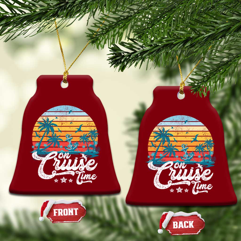 On Cruise Time Ceramic Ornament Retro Summer Vacation Cruising TS10 Print Your Wear