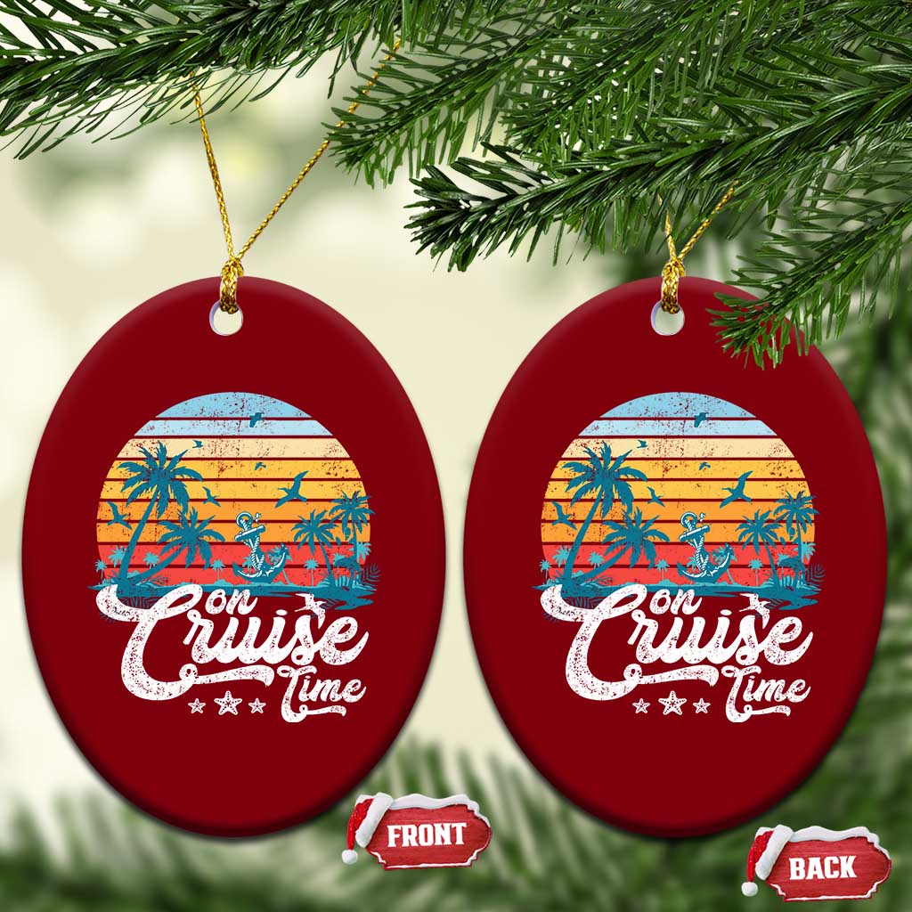 On Cruise Time Ceramic Ornament Retro Summer Vacation Cruising TS10 Print Your Wear