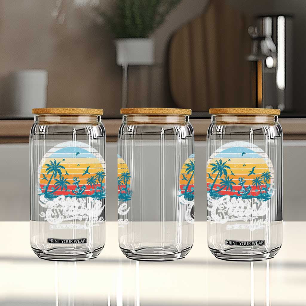 On Cruise Time Glass Can Retro Summer Vacation Cruising TS10 Print Your Wear