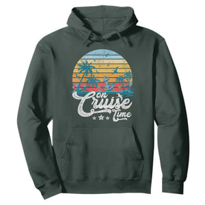 On Cruise Time Hoodie Retro Summer Vacation Cruising TS10 Dark Forest Green Print Your Wear
