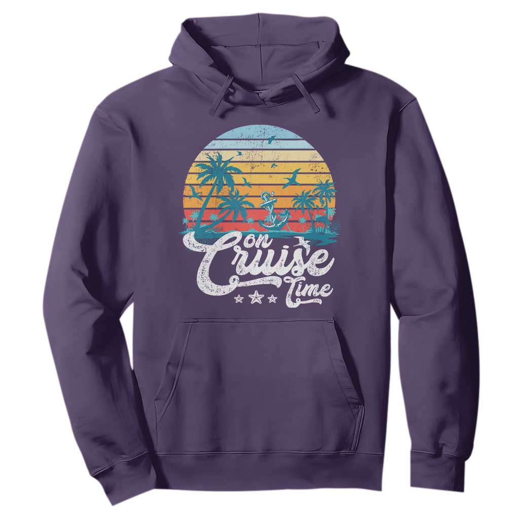 On Cruise Time Hoodie Retro Summer Vacation Cruising TS10 Purple Print Your Wear