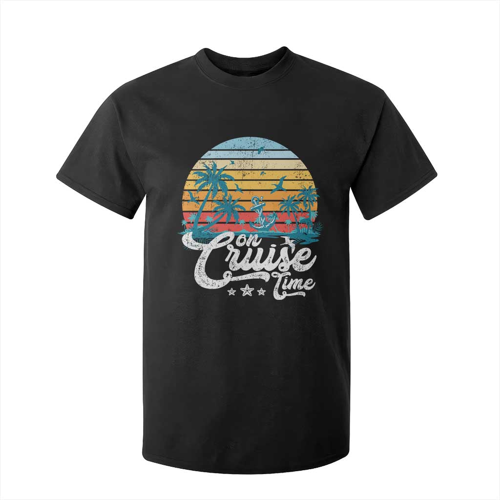 On Cruise Time T Shirt For Kid Retro Summer Vacation Cruising TS10 Black Print Your Wear