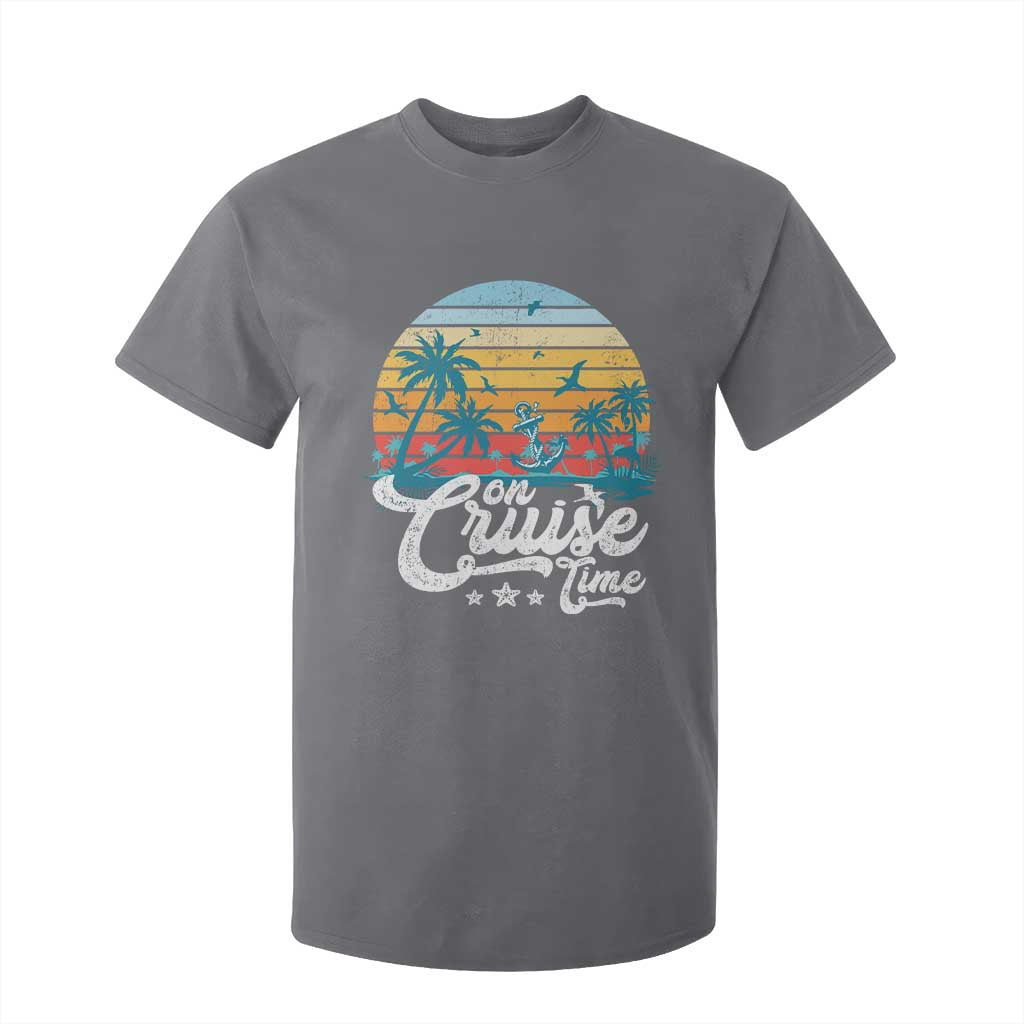 On Cruise Time T Shirt For Kid Retro Summer Vacation Cruising TS10 Charcoal Print Your Wear