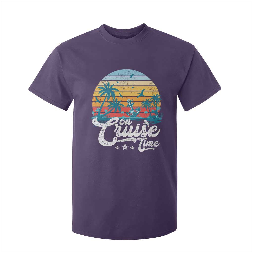 On Cruise Time T Shirt For Kid Retro Summer Vacation Cruising TS10 Purple Print Your Wear