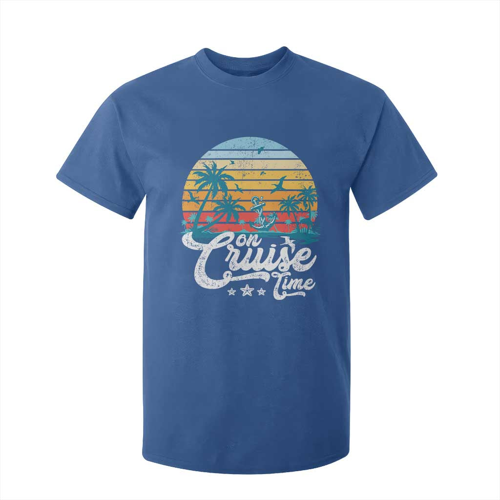 On Cruise Time T Shirt For Kid Retro Summer Vacation Cruising TS10 Royal Blue Print Your Wear