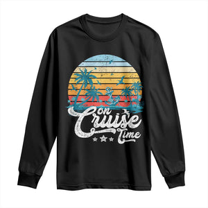 On Cruise Time Long Sleeve Shirt Retro Summer Vacation Cruising TS10 Black Print Your Wear