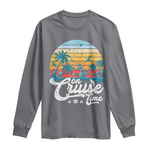 On Cruise Time Long Sleeve Shirt Retro Summer Vacation Cruising TS10 Charcoal Print Your Wear