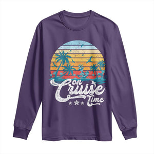 On Cruise Time Long Sleeve Shirt Retro Summer Vacation Cruising TS10 Purple Print Your Wear