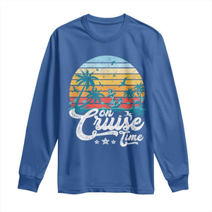On Cruise Time Long Sleeve Shirt Retro Summer Vacation Cruising TS10 Royal Blue Print Your Wear