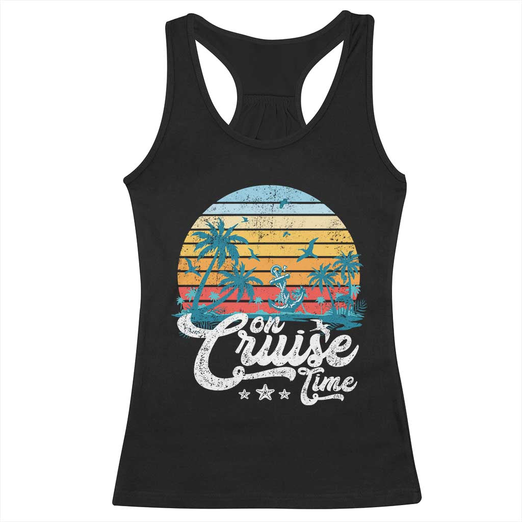On Cruise Time Racerback Tank Top Retro Summer Vacation Cruising TS10 Black Print Your Wear