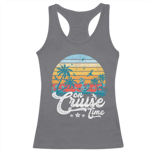 On Cruise Time Racerback Tank Top Retro Summer Vacation Cruising TS10 Charcoal Print Your Wear