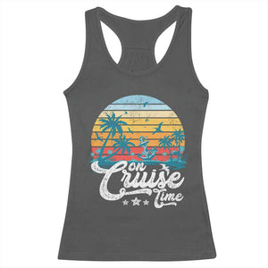 On Cruise Time Racerback Tank Top Retro Summer Vacation Cruising TS10 Dark Heather Print Your Wear