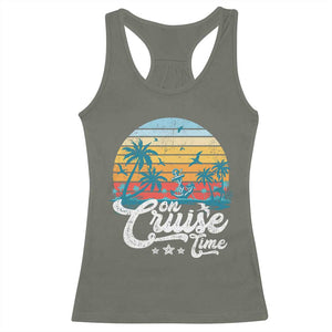 On Cruise Time Racerback Tank Top Retro Summer Vacation Cruising TS10 Military Green Print Your Wear