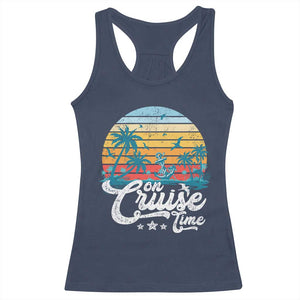 On Cruise Time Racerback Tank Top Retro Summer Vacation Cruising TS10 Navy Print Your Wear