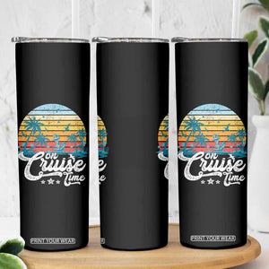On Cruise Time Skinny Tumbler Retro Summer Vacation Cruising TS10 Print Your Wear