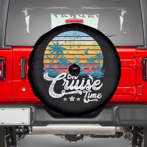 On Cruise Time Spare Tire Cover Retro Summer Vacation Cruising TS10 Black Print Your Wear