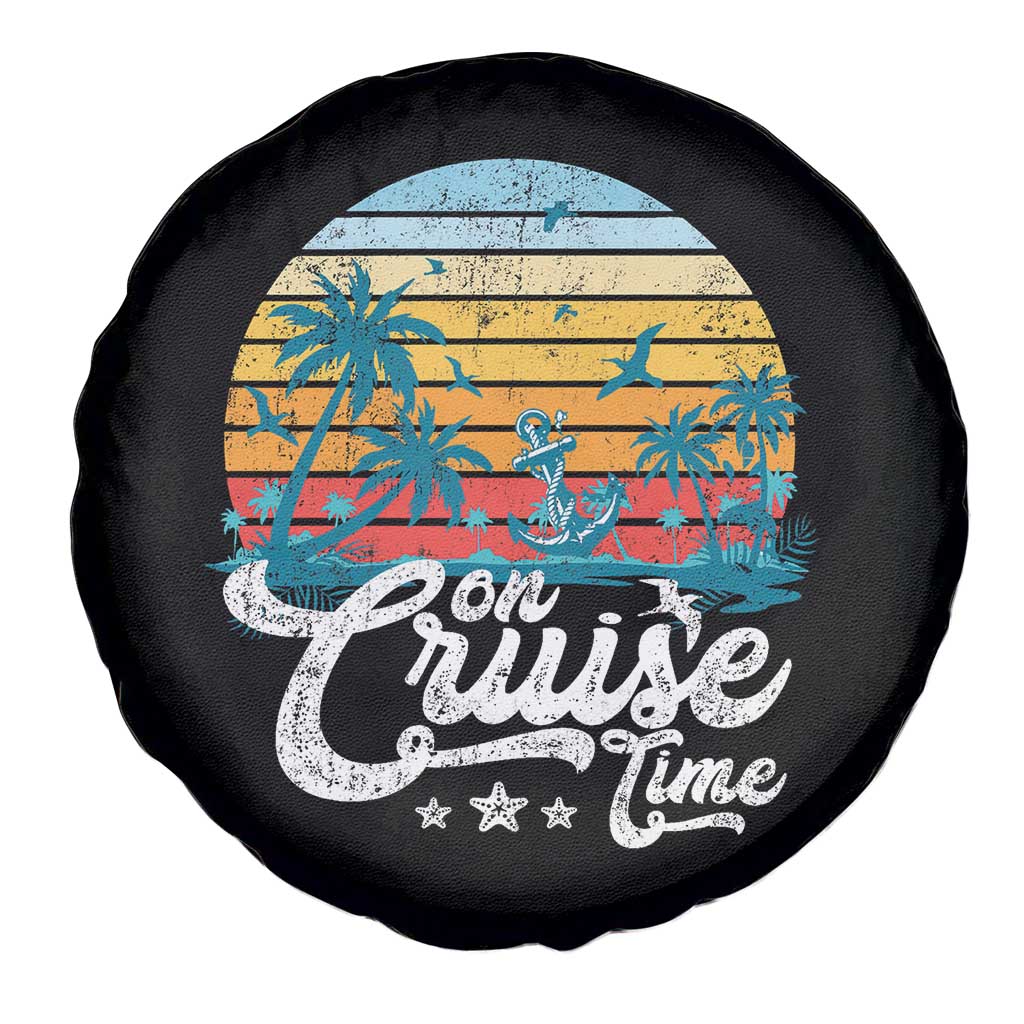 On Cruise Time Spare Tire Cover Retro Summer Vacation Cruising TS10 Print Your Wear