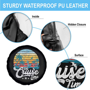 On Cruise Time Spare Tire Cover Retro Summer Vacation Cruising TS10 Print Your Wear