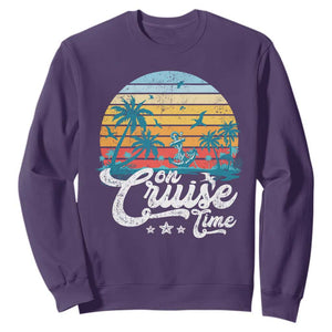 On Cruise Time Sweatshirt Retro Summer Vacation Cruising TS10 Purple Print Your Wear