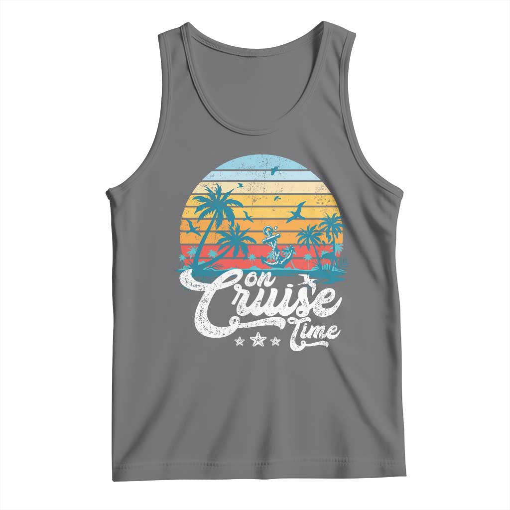 On Cruise Time Tank Top Retro Summer Vacation Cruising TS10 Black Heather Print Your Wear