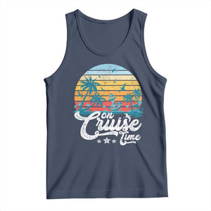 On Cruise Time Tank Top Retro Summer Vacation Cruising TS10 Navy Print Your Wear