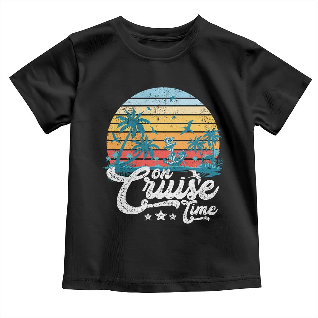 On Cruise Time Toddler T Shirt Retro Summer Vacation Cruising TS10 Black Print Your Wear