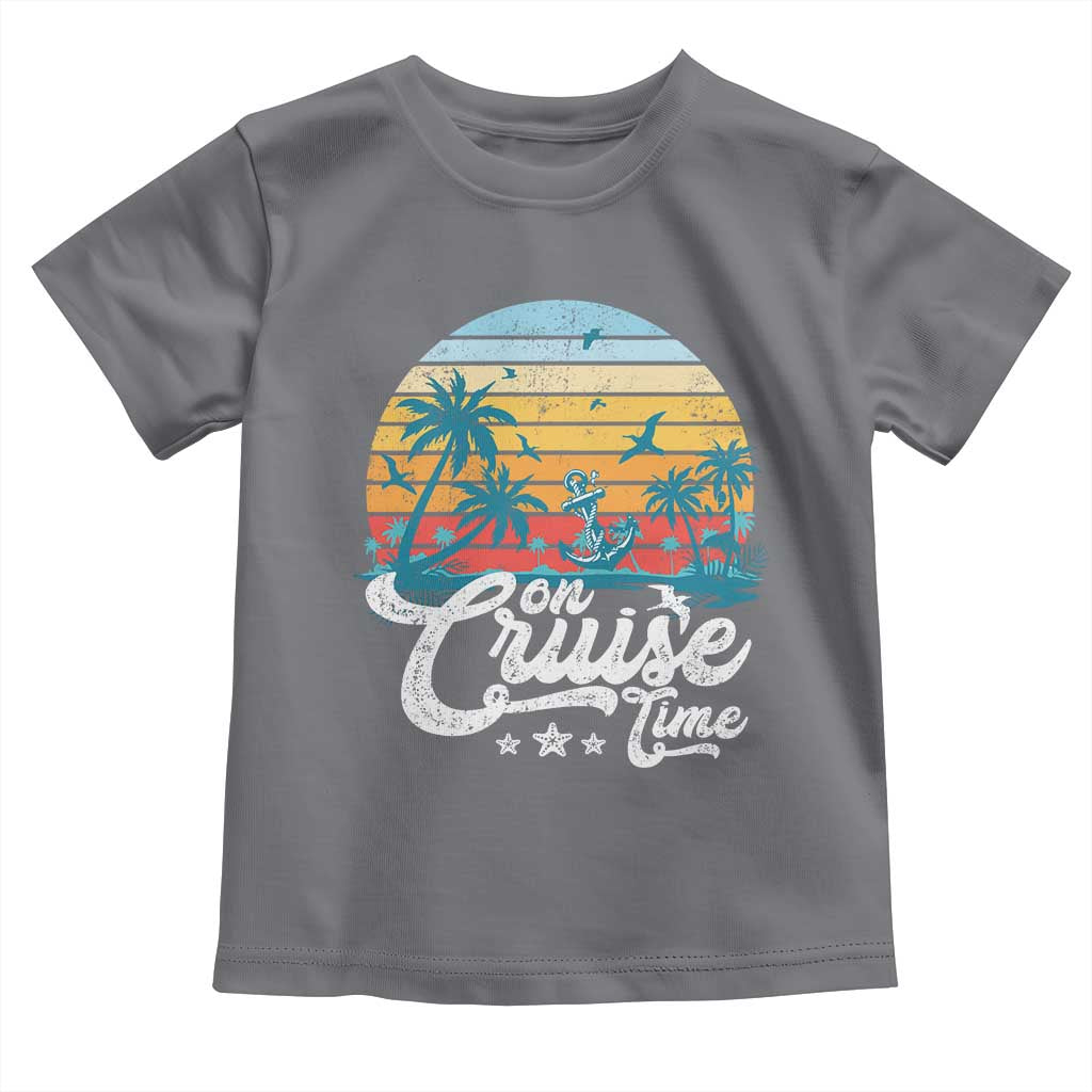 On Cruise Time Toddler T Shirt Retro Summer Vacation Cruising TS10 Charcoal Print Your Wear