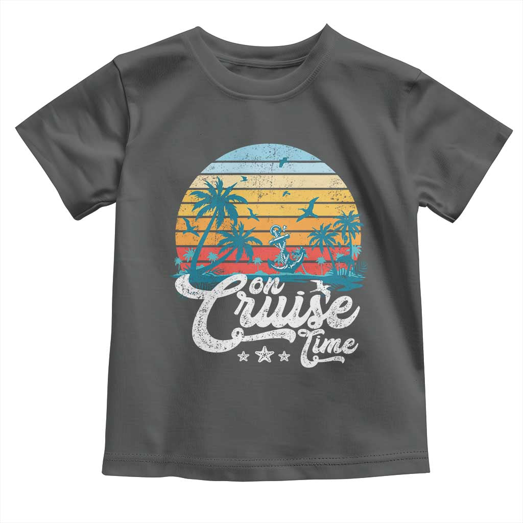 On Cruise Time Toddler T Shirt Retro Summer Vacation Cruising TS10 Dark Heather Print Your Wear