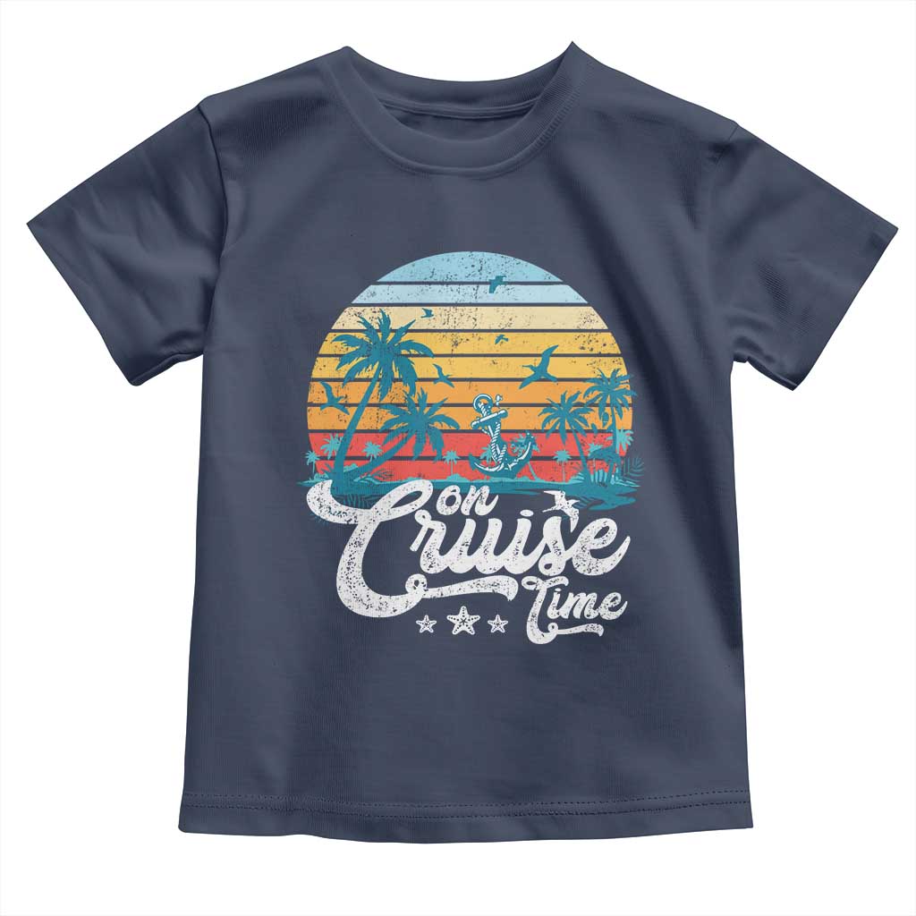 On Cruise Time Toddler T Shirt Retro Summer Vacation Cruising TS10 Navy Print Your Wear