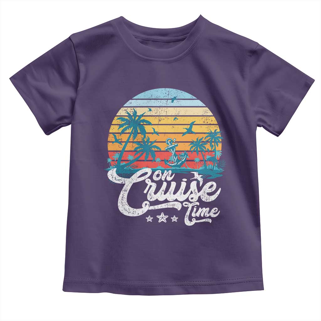 On Cruise Time Toddler T Shirt Retro Summer Vacation Cruising TS10 Purple Print Your Wear