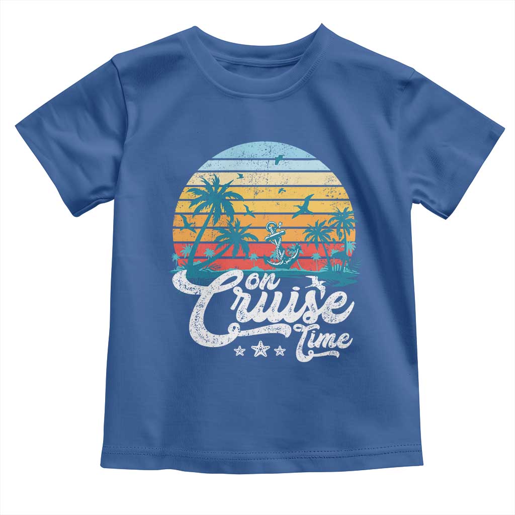 On Cruise Time Toddler T Shirt Retro Summer Vacation Cruising TS10 Royal Blue Print Your Wear