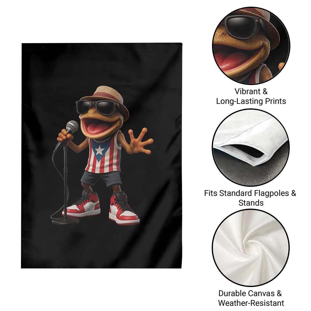 Coqui Puerto Rican Flag Garden Flag Taino Boricua Frog Singing TS10 Print Your Wear