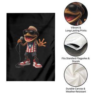Coqui Puerto Rican Flag Garden Flag Taino Boricua Frog Singing TS10 Print Your Wear