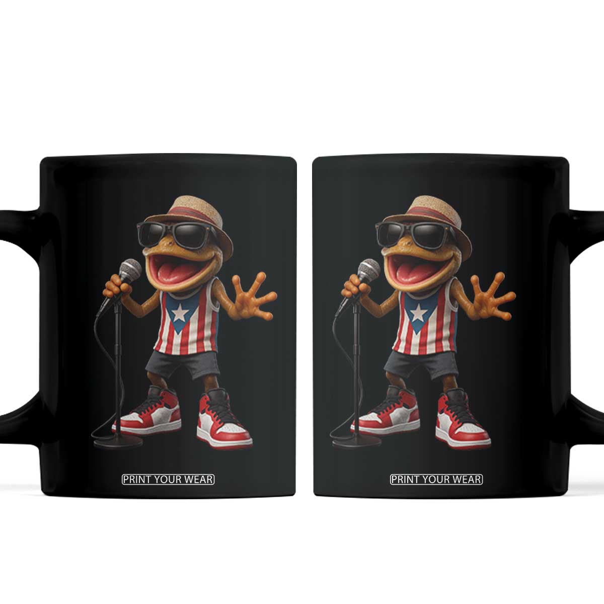 Coqui Puerto Rican Flag Coffee Mug Taino Boricua Frog Singing TS10 Black Print Your Wear