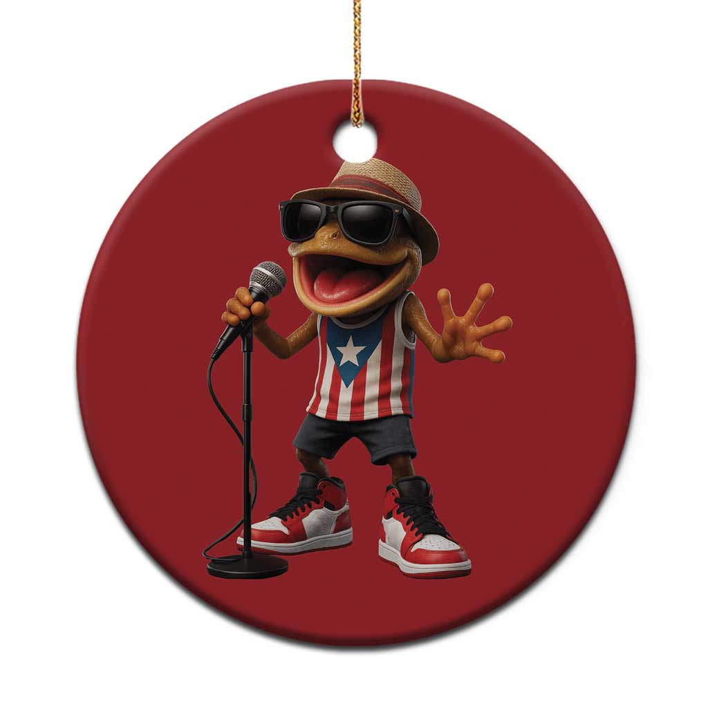 Coqui Puerto Rican Flag Christmas Ornament Taino Boricua Frog Singing TS10 Print Your Wear