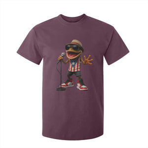 Coqui Puerto Rican Flag T Shirt For Kid Taino Boricua Frog Singing TS10 Maroon Print Your Wear