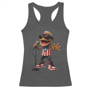 Coqui Puerto Rican Flag Racerback Tank Top Taino Boricua Frog Singing TS10 Dark Heather Print Your Wear