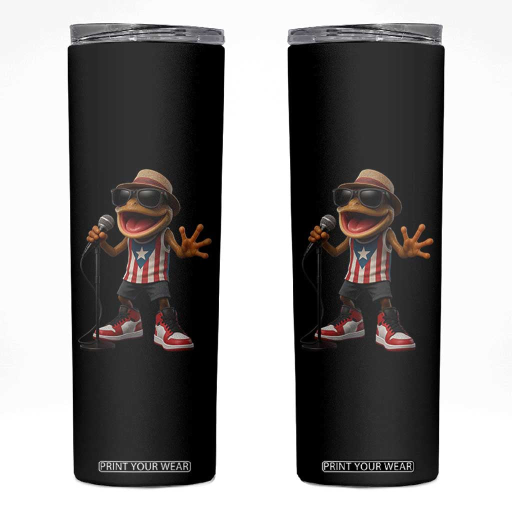 Coqui Puerto Rican Flag Skinny Tumbler Taino Boricua Frog Singing TS10 Black Print Your Wear