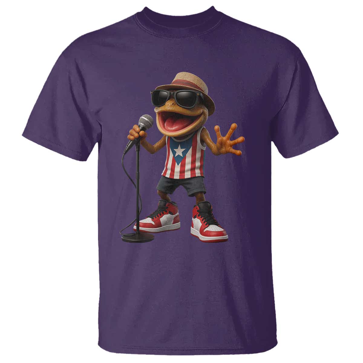 Coqui Puerto Rican Flag T Shirt Taino Boricua Frog Singing TS10 Purple Print Your Wear
