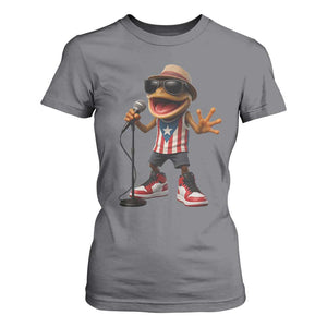 Coqui Puerto Rican Flag T Shirt For Women Taino Boricua Frog Singing TS10 Charcoal Print Your Wear