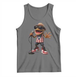 Coqui Puerto Rican Flag Tank Top Taino Boricua Frog Singing TS10 Black Heather Print Your Wear