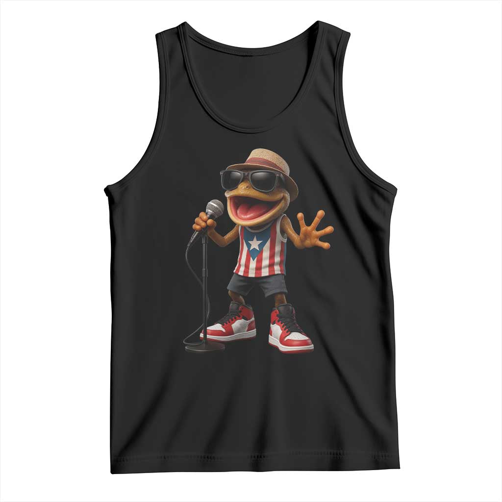Coqui Puerto Rican Flag Tank Top Taino Boricua Frog Singing TS10 Black Print Your Wear