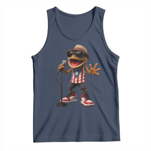Coqui Puerto Rican Flag Tank Top Taino Boricua Frog Singing TS10 Navy Print Your Wear